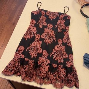 Lace Cocktail Dress with Ruffles